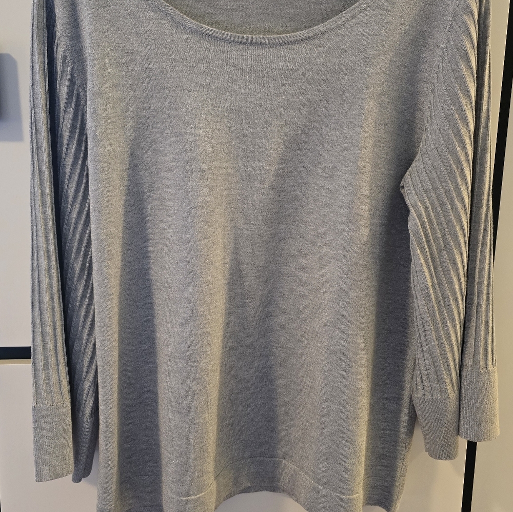 Talbots Heather Gray Scoop Neck Sweater